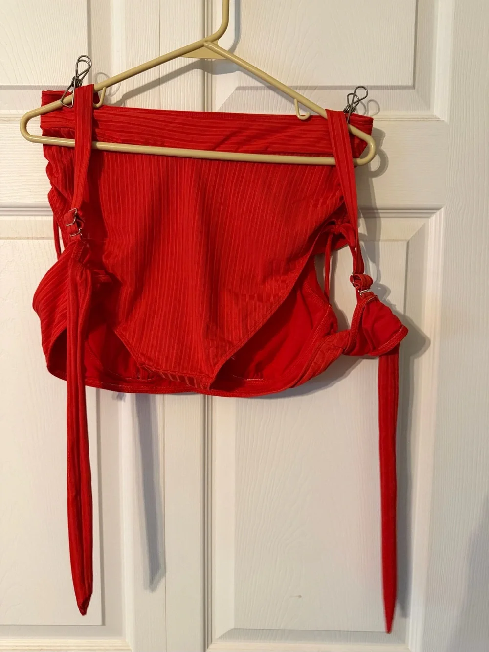 Brand new never worn Red High-Waist Ribbed Bikini Set